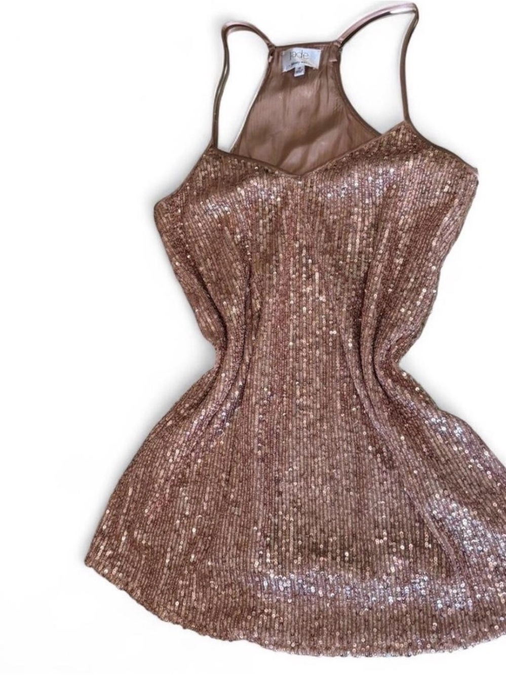 Jade Johnny Was XS Sequin Rose Strappy Tank